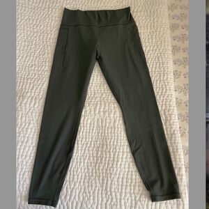 Athleta Transcend Stash High Rise Tight, L, Moss Green